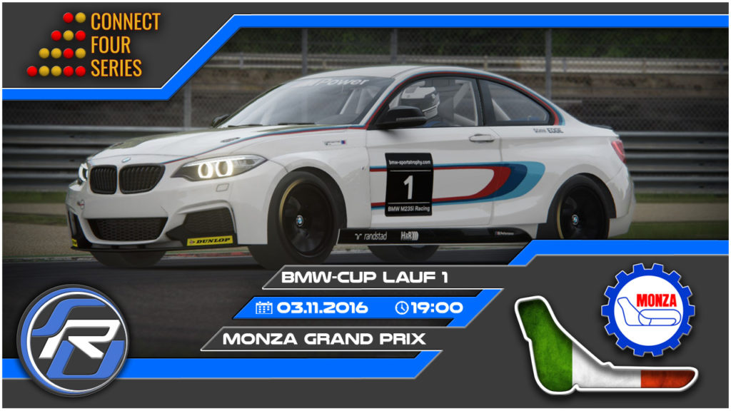 Die Assetto Corsa Connect4 Serie lädt ein nach Monza mit dem BMW 235i-Cup.